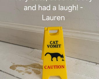 5-inch Cat Vomit Sign