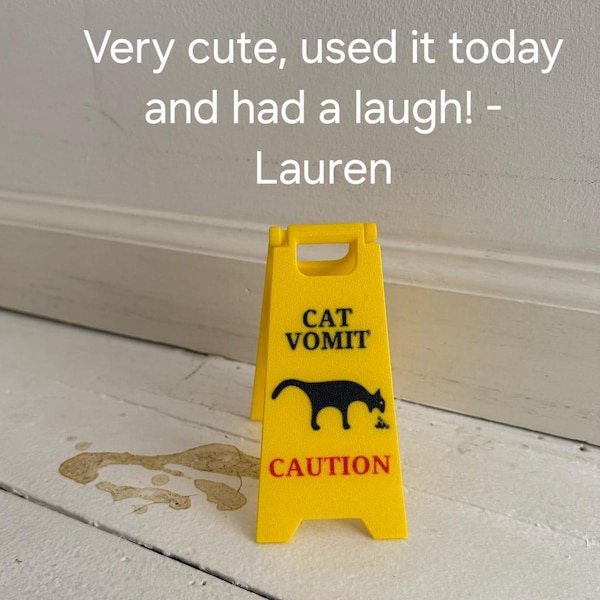 5-inch Cat Vomit Sign