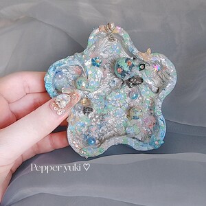 Star Dust & Mermaidia, mini painting - Handmade Plaster Art Trinket Dish