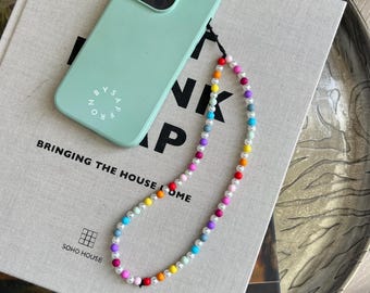 Regenbogen Perle Handyanhänger: Perlen Amulett