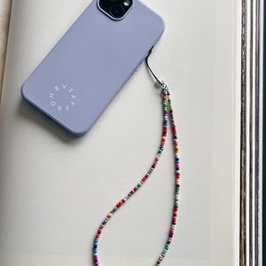Confetti Beaded Phone Strap: Rainbow Phone Charm