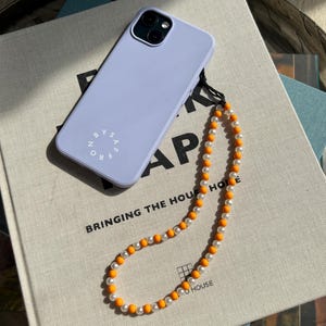 OrangePearl Handyband | Perle Handyanhänger | Perlen Handy Armband | Handy Zubehör | Perlen Handyanhänger | Handykette | Handy-Schmuck