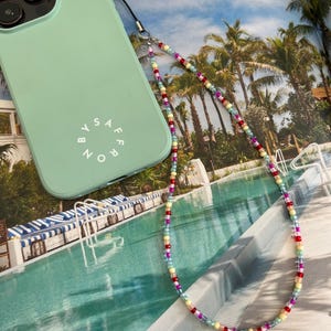 Rainbow wrist phone strap | phone charm | phone accessory | bead phone chain | beaded phone strap | phone wrist strap | bag charm | charm