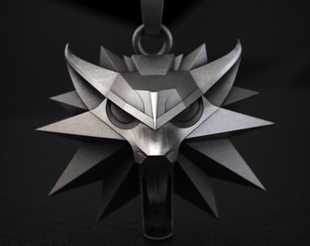 Handcrafted Wolf Pendant, 925 Silver Necklace, Inspired by Geralt of Rivia, Fantasy Jewelry for RPG Fans