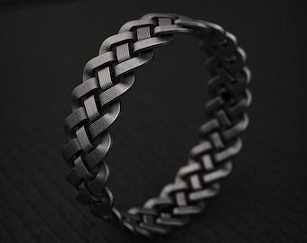Handmade 925 Sterling Silver Celtic Knot Norse Ring Viking Symbol Band Nordic Mythology Jewelry Perfect Gift for History Fans