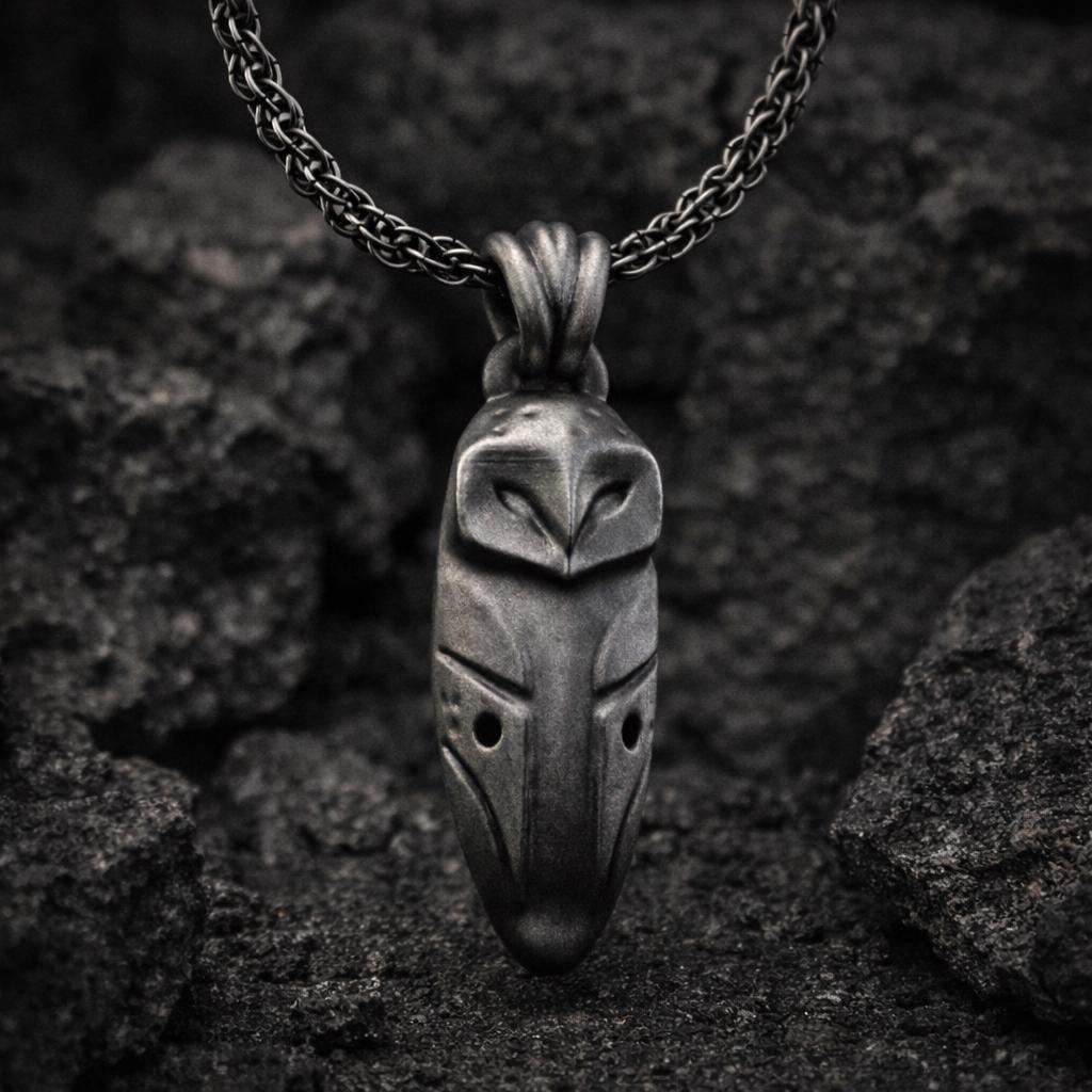 Oxidized Sterling Silver Owl Pendant Necklace, Detailed Animal Wisdom Jewelry