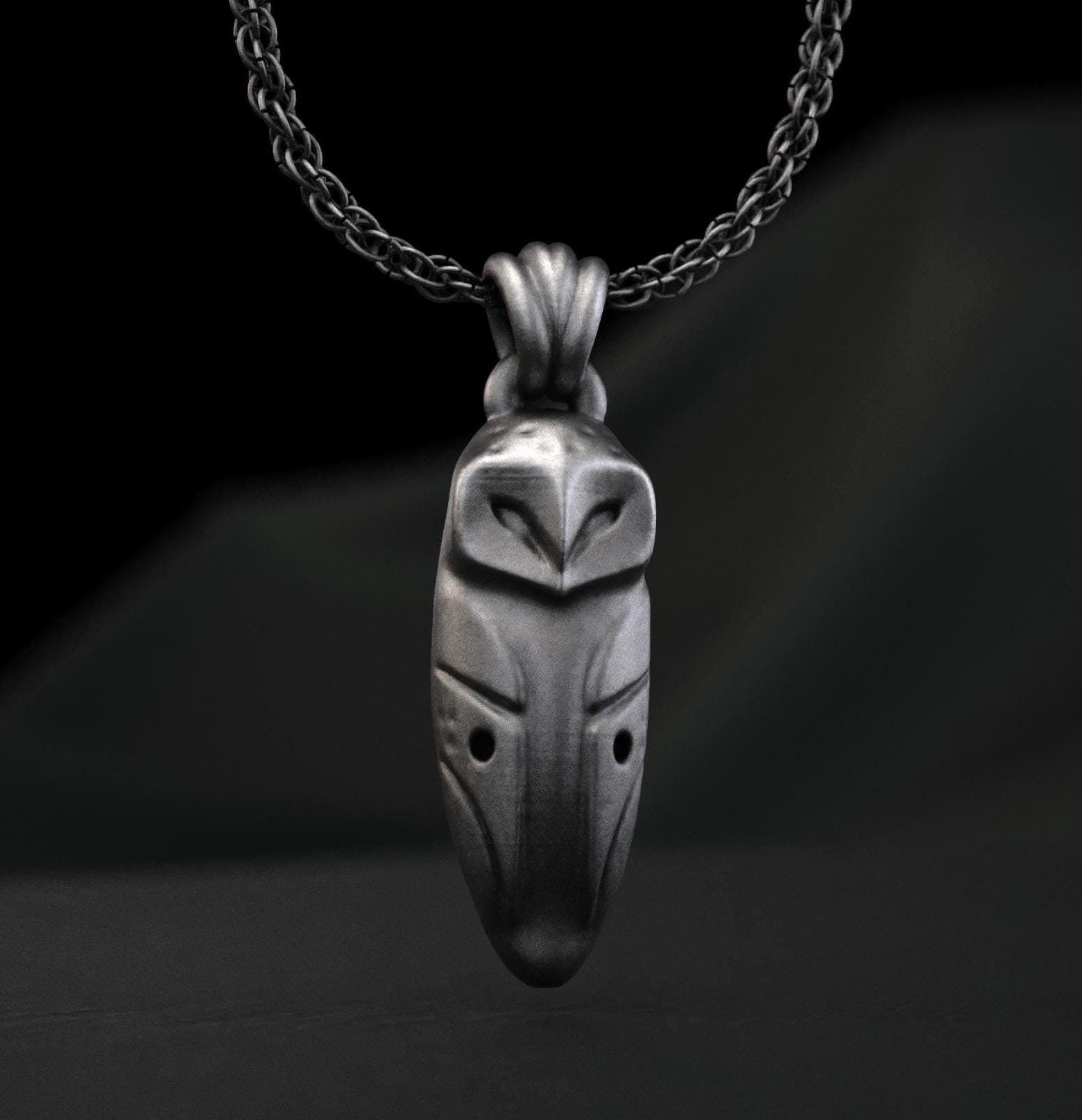 Sterling Silver Owl Necklace, Handmade Bird Pendant, Symbol of Wisdom