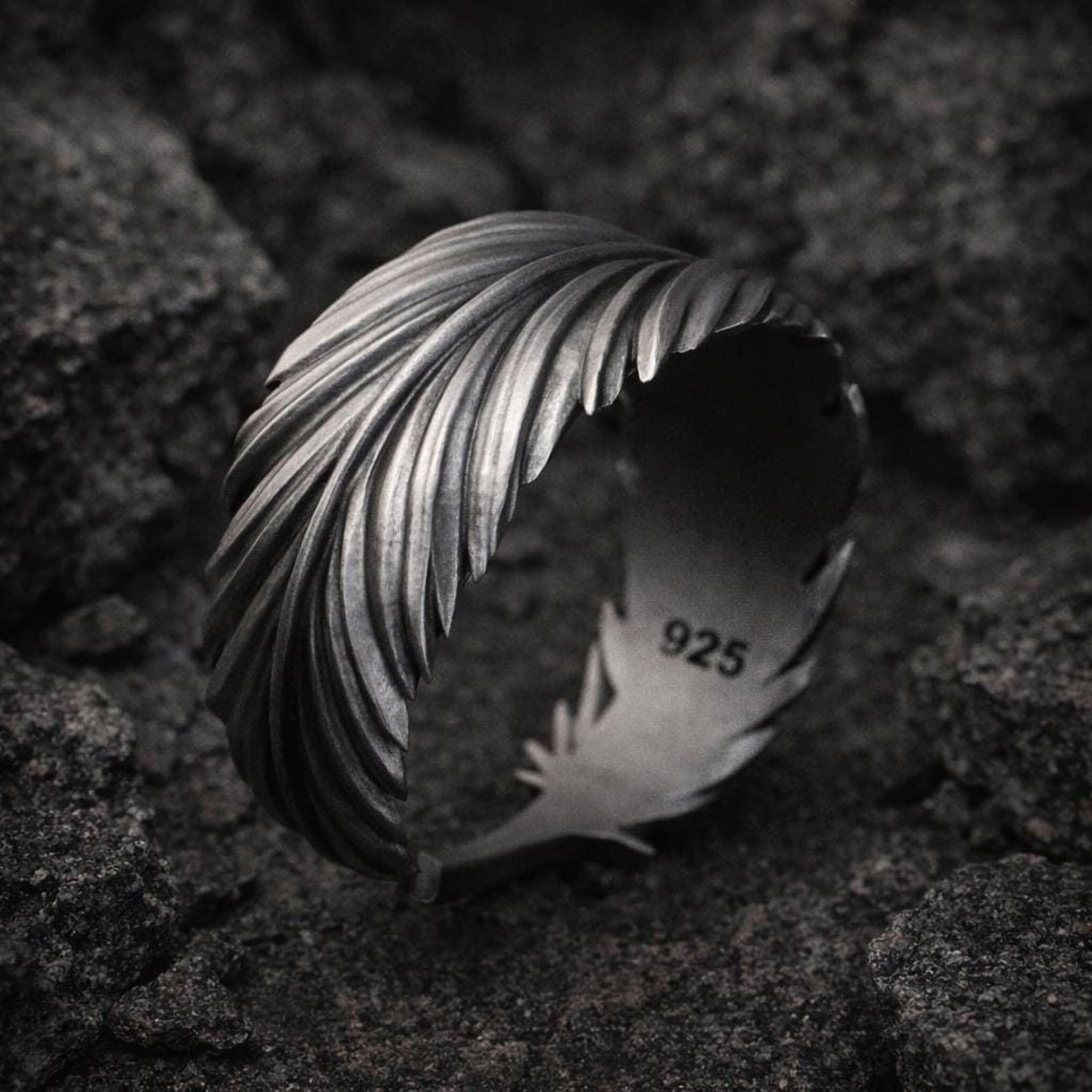 Stacking Rings Symbol Angelic Symbol Jewelry 925 Sterling Silver Guardian Angel Feather Ring ...