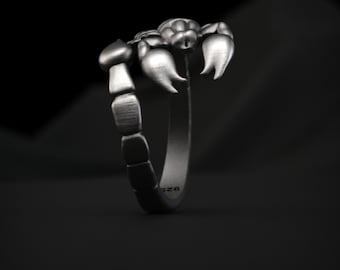 Handmade Scorpio Sterling Silver Ring, Astrology Animal Jewelry, Unique Scorpio Zodiac Ring for Men, Statement Gift for Scorpio Sign
