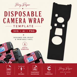Disposable Camera Wrap SVG for Cricut | Camera Template | Svg, Png & AI Digital Download