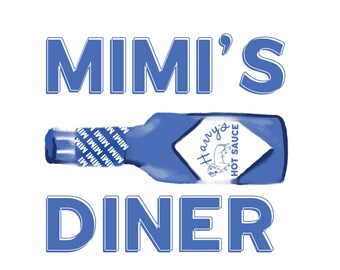 Mimi’s Diner Hot Sauce Illustration | Retro Diner Wall Art | Kitchen Printable | Food Clip Art | Digital Download
