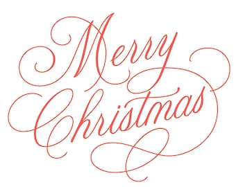 Merry Christmas Script PNG | Christmas Calligraphy Design | Holiday PNG | Cricut Print Then Cut | Digital Download