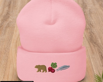 The Office Beanie | Bears Beets Battlestar Galactica | Dwight Schrute | Dunder Mifflin Embroidered Beanie | Funny TV Show Merch | Unisex Hat