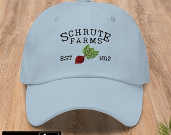 The Office Hat | Schrute Farms Hat | Dwight Schrute | Dunder Mifflin Embroidered Hat | Funny TV Show Merch | Office Fan Gift | Unisex Cap