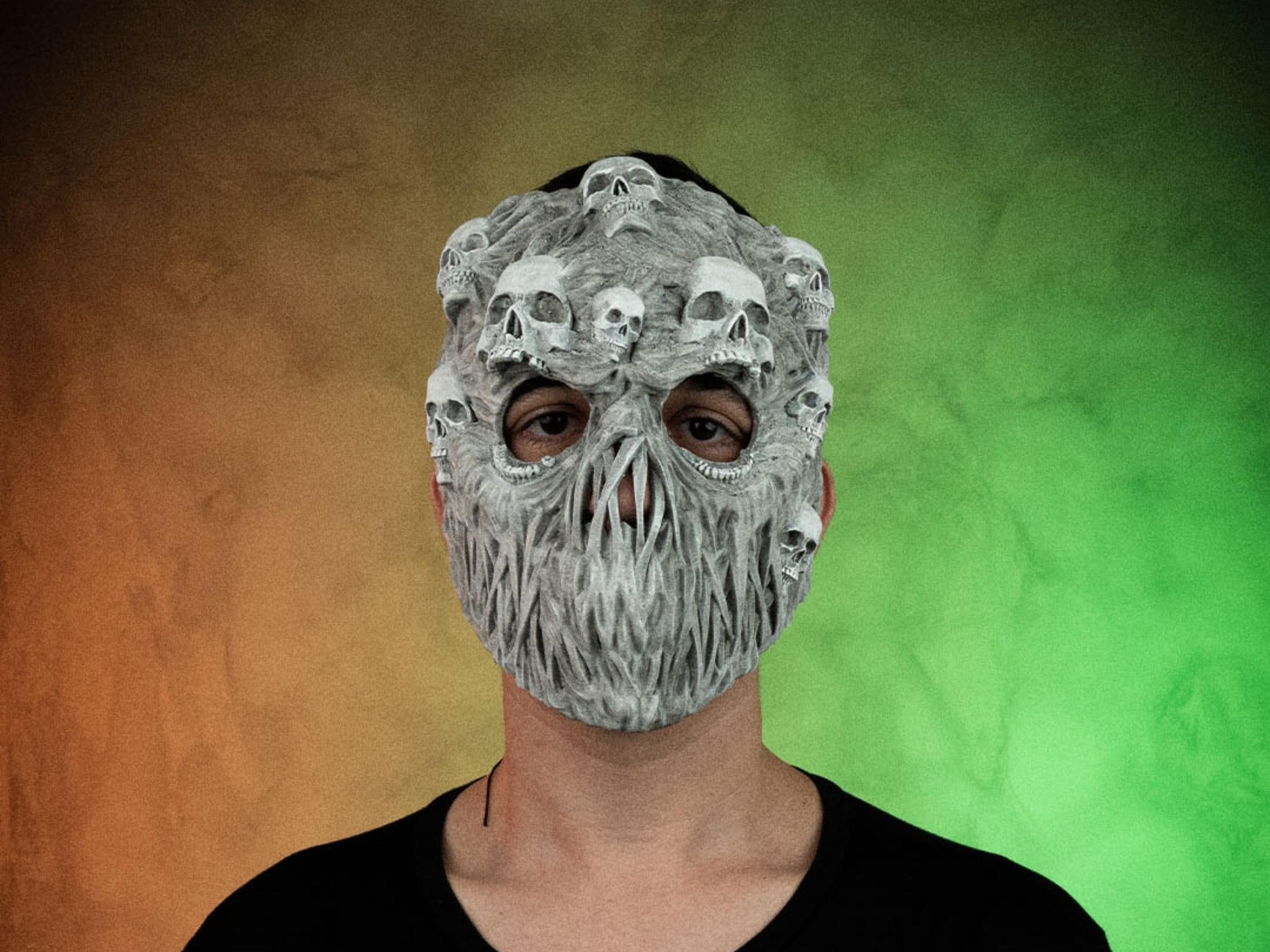 Ghoul Skull Mask | Horror Halloween Cosplay Costume, 3D Printed PETG