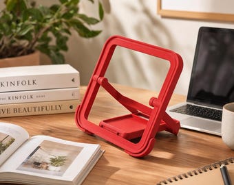 3D Gedruckter Buchständer - PETG Halter mit verstellbarem Winkel - Tragbarer Leseständer, Benutzerdefinierte Farbe