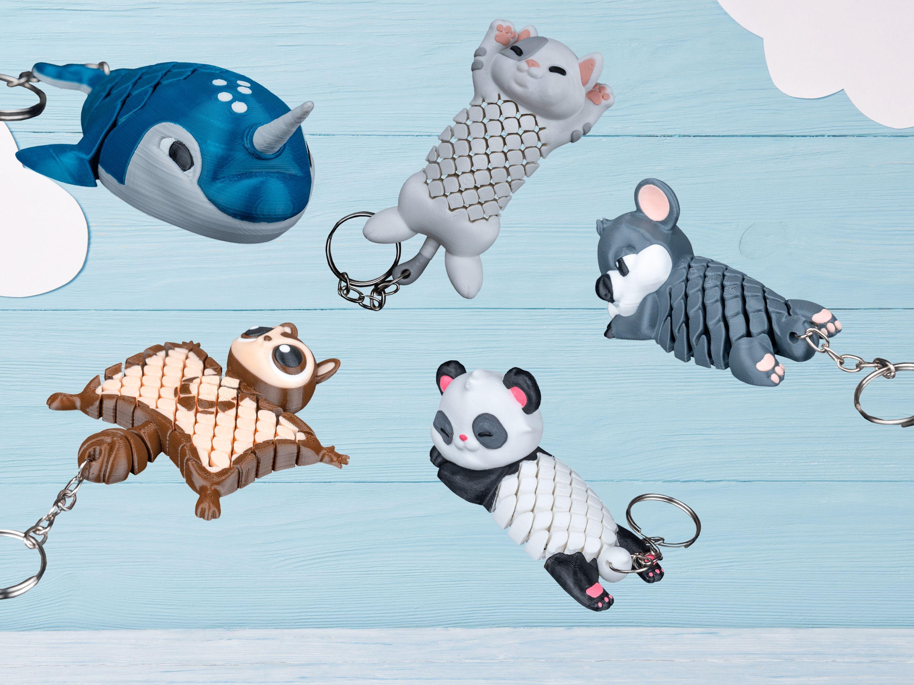 3D Printed Animal Keychain – Articulated PETG Fidget Toy