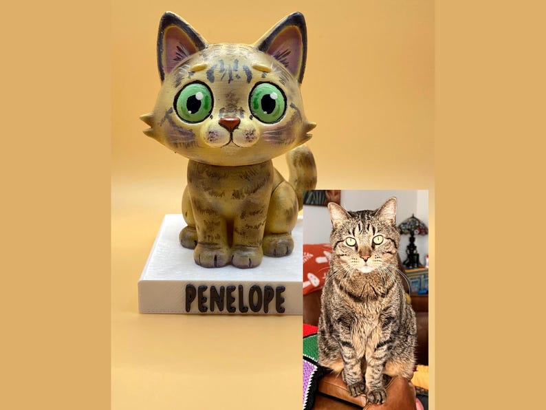 Custom Pet Sculpture: Hand-Painted 3D Figurine, Artistic Pet Memorial