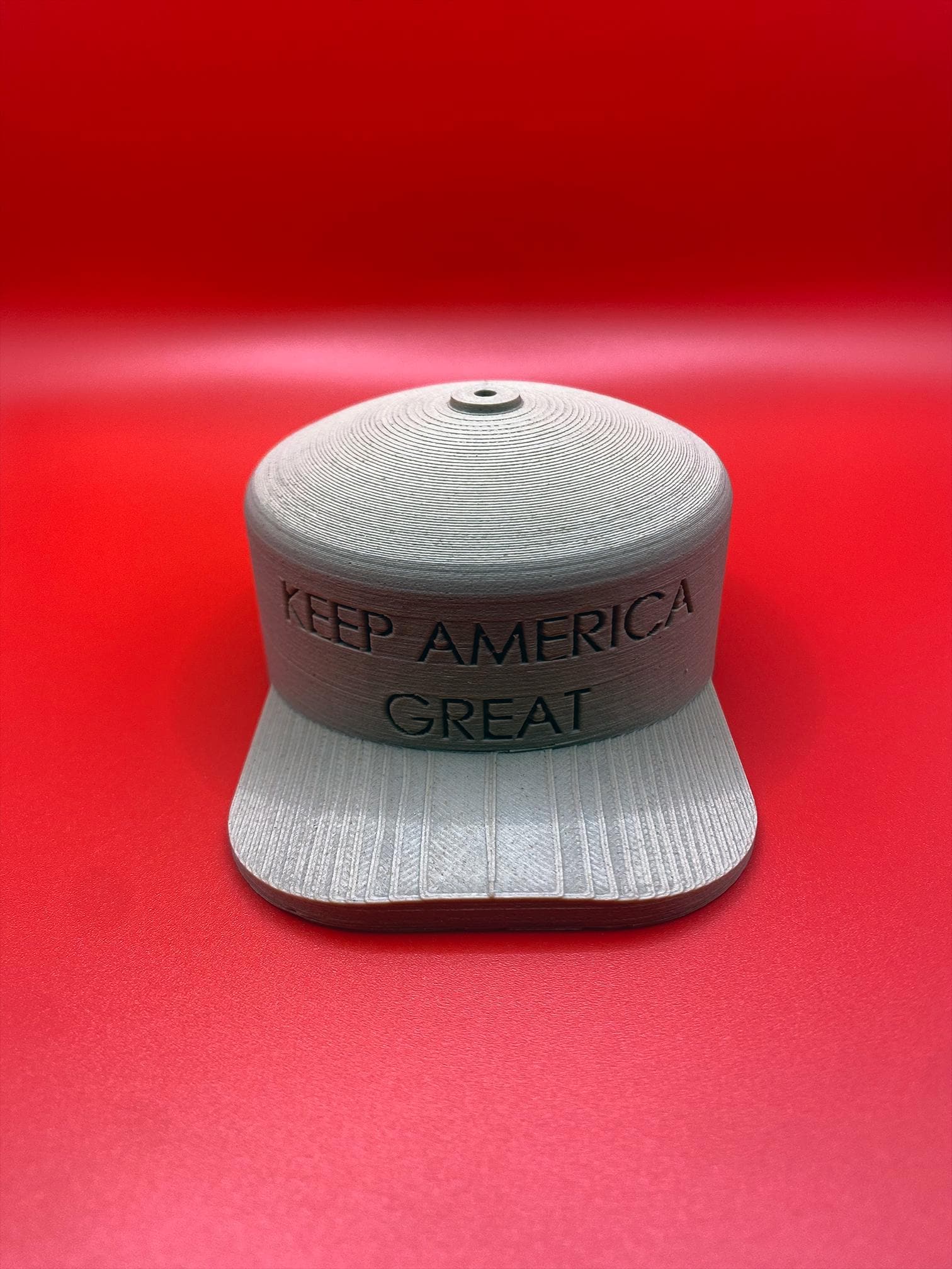 3D Printed Wooden-Style Hat Deco Statue, Keep America