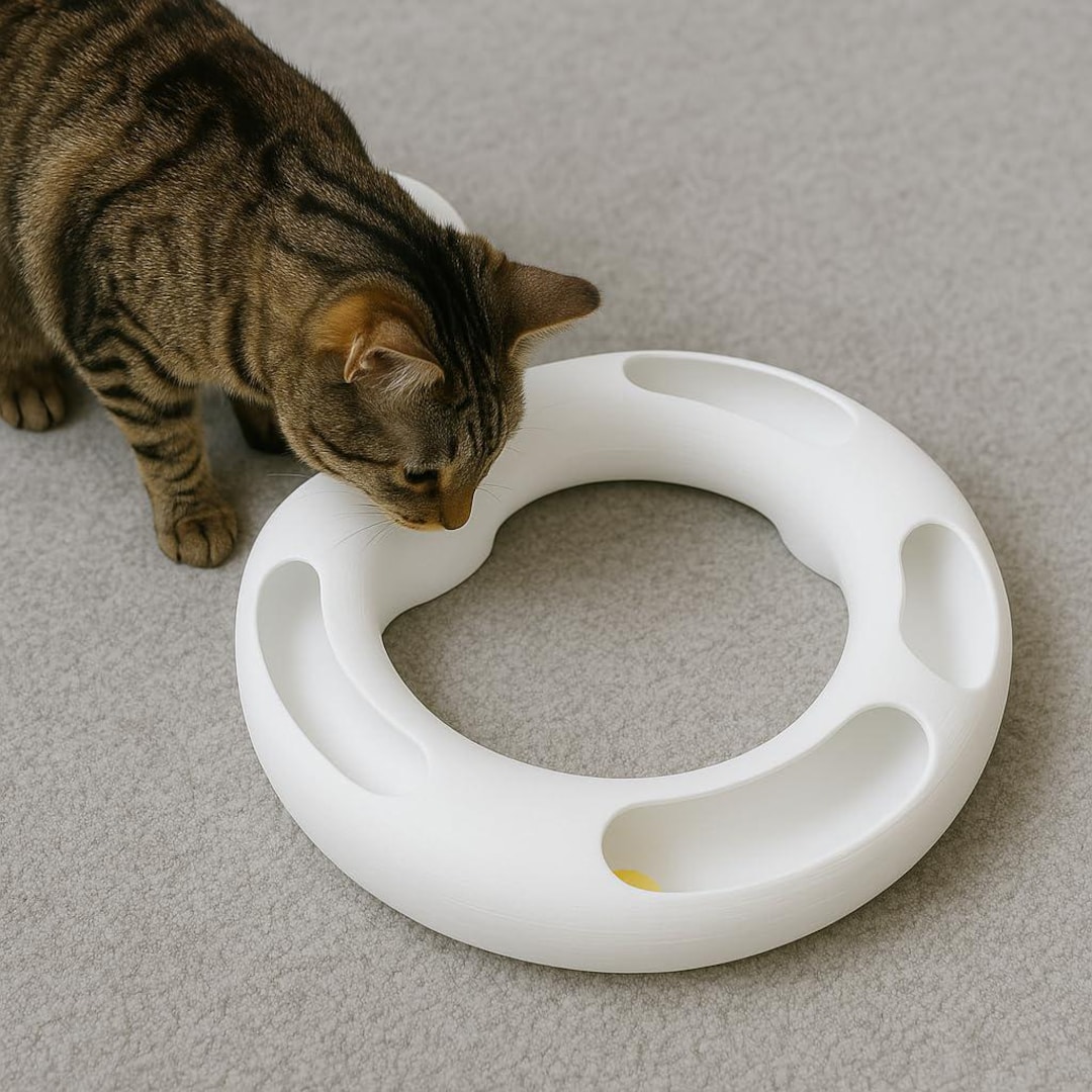 3D Printed Cat Track Toy: Interactive Rolling Ball Pet Ring - Etsy ...