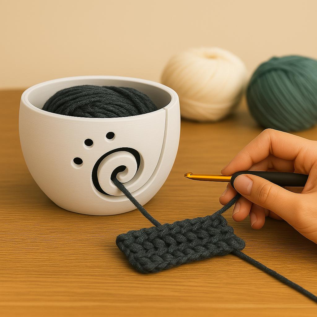 3D Printed Yarn Bowl, Knitting and Crochet Accessory