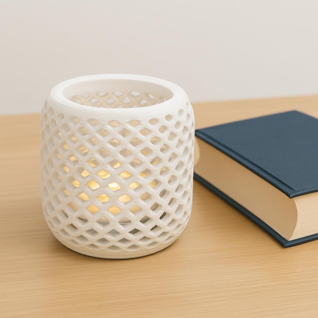3D Printed Honeycomb Candle Holder, Decorative Tea Light Holder with Shadow Pattern Design