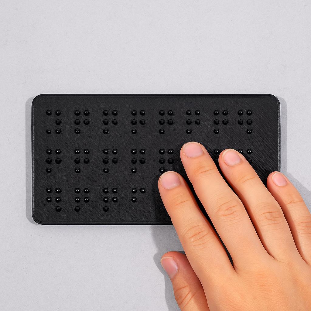 3D Printed Braille Practice Sheet: Tactile Learning, 4.5MM Dot Spacing