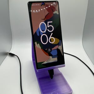 Ergonomic 3D Printed Phone Stand with Cable Management – Desk Organizer Gift