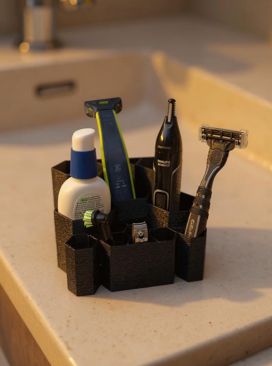 Vanity Razor 3D Printed Hexagonal Bathroom Organizer – Vanity Storage for Razors ...