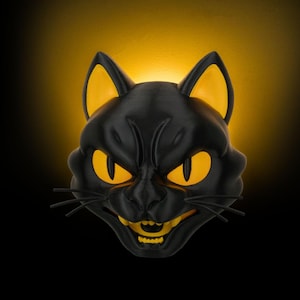 Cat Gaze Night Light – Plug-In LED Wall Lamp with Cute Face Design | 3D Printed Décor Gift for Cat Lovers