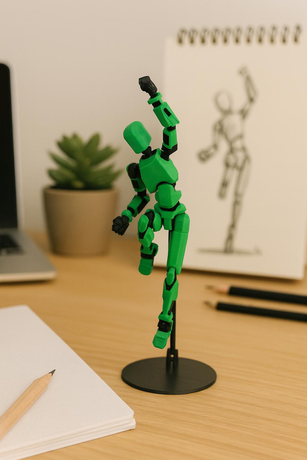 3D Printed Posable Mannequin | Artist Reference Figure, Stop Motion Puppet, Desk Toy