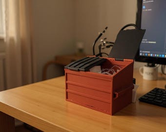 3D-geprinte vuilnisbak - opbergen op tafel - handgemaakte PETG-opberger