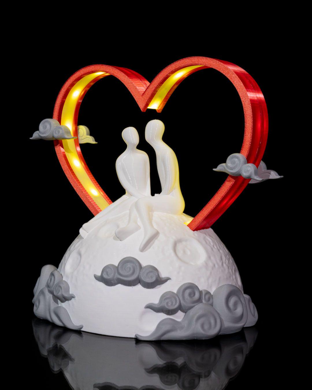 Over the Moon – Minimalist Crescent Moon Figurine | 3D Printed Shelf Art & Symbolic Gift