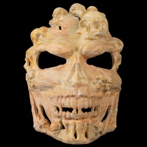 Face the Grave Halloween Mask – Scary Multi-Skull Costume Mask – Horror Style Halloween Accessory for Party, Cosplay & Haunted House