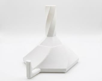 Embudo hexagonal impreso en 3D con colador — Embudo de cocina de PETG, diseño desmontable de 3 piezas