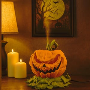 Pumpkin Halloween Humidifier: USB Mini Desk Decor - 9 Inch