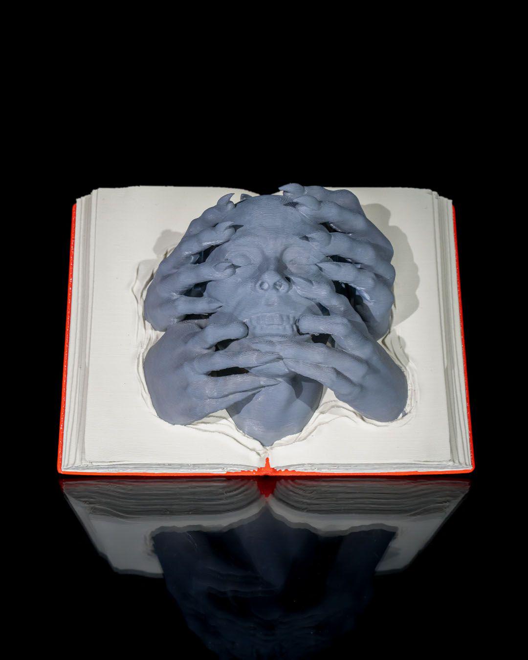 My Favorite Genre – Horror Book Sculpture | 3D Printed Gothic Decor for Horror Fans & Readers