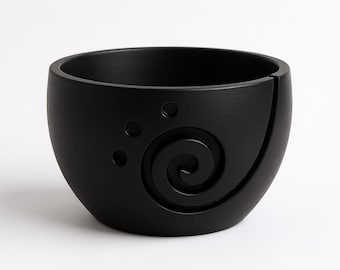Spiral Yarn Bowl - 3D Printed PETG with Hook Slots - Knitting Crochet Gift