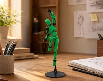 Dummy 13 Poseable Action Figure - 3D Printed PETG Articulated Figure with Stand - Custom Color