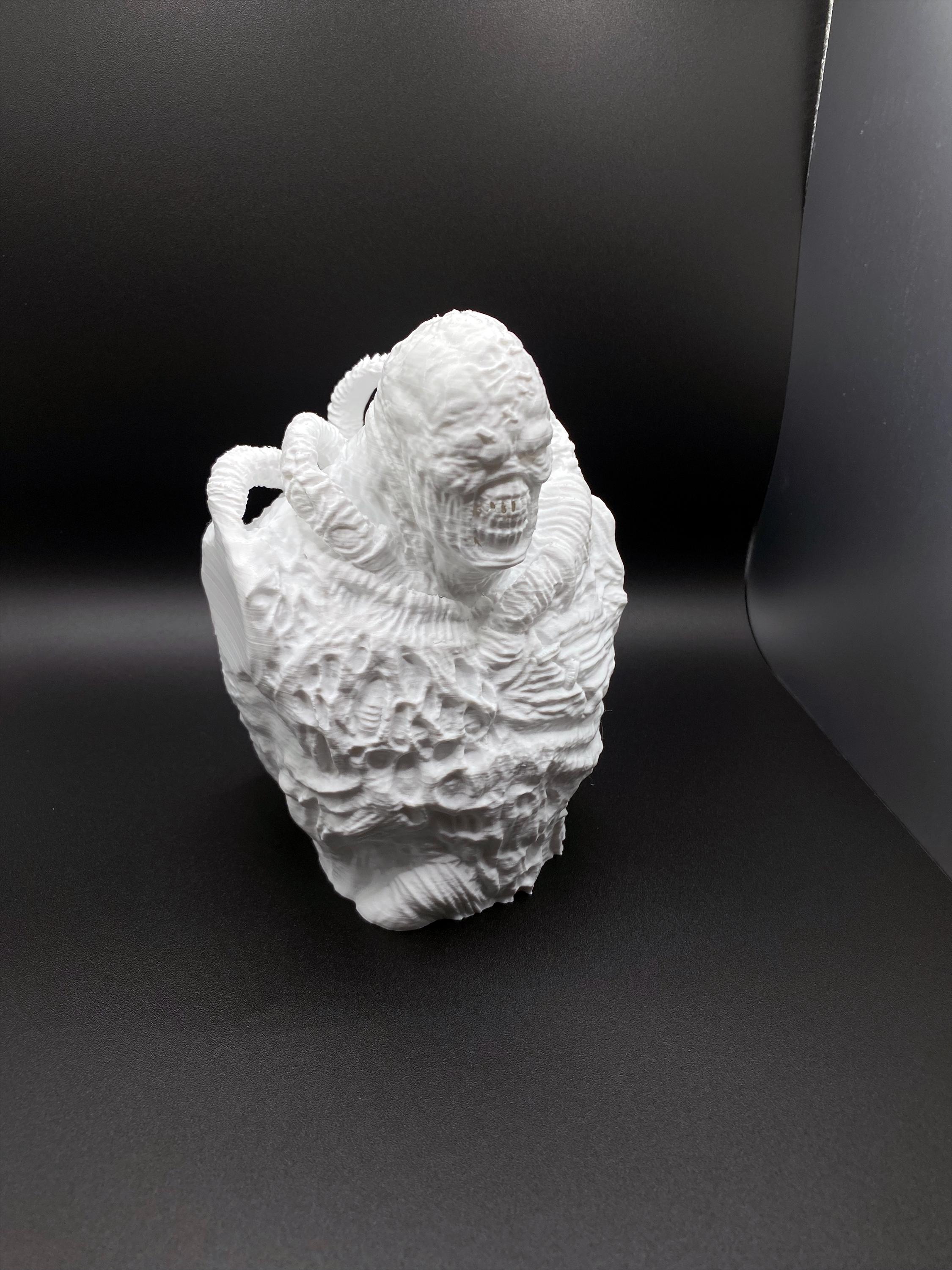 Nemesis Statue (Resident Evil), 6 x 4.5 inches, White 3D Printed, Unpainted DIY Collectible