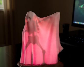 3D Printed Skeleton Lamp – RGB LED Table Light, Halloween Decor, PETG Filament