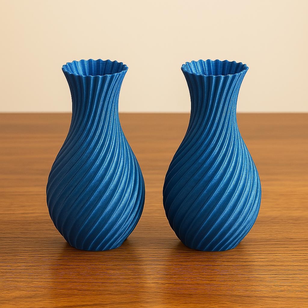 Modern Spiral Vase, 3D Printed Design, Decorative Flower Holder