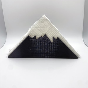 Gebirgskette Serviettenhalter, 3D gedruckt, modernes Design, schwarz