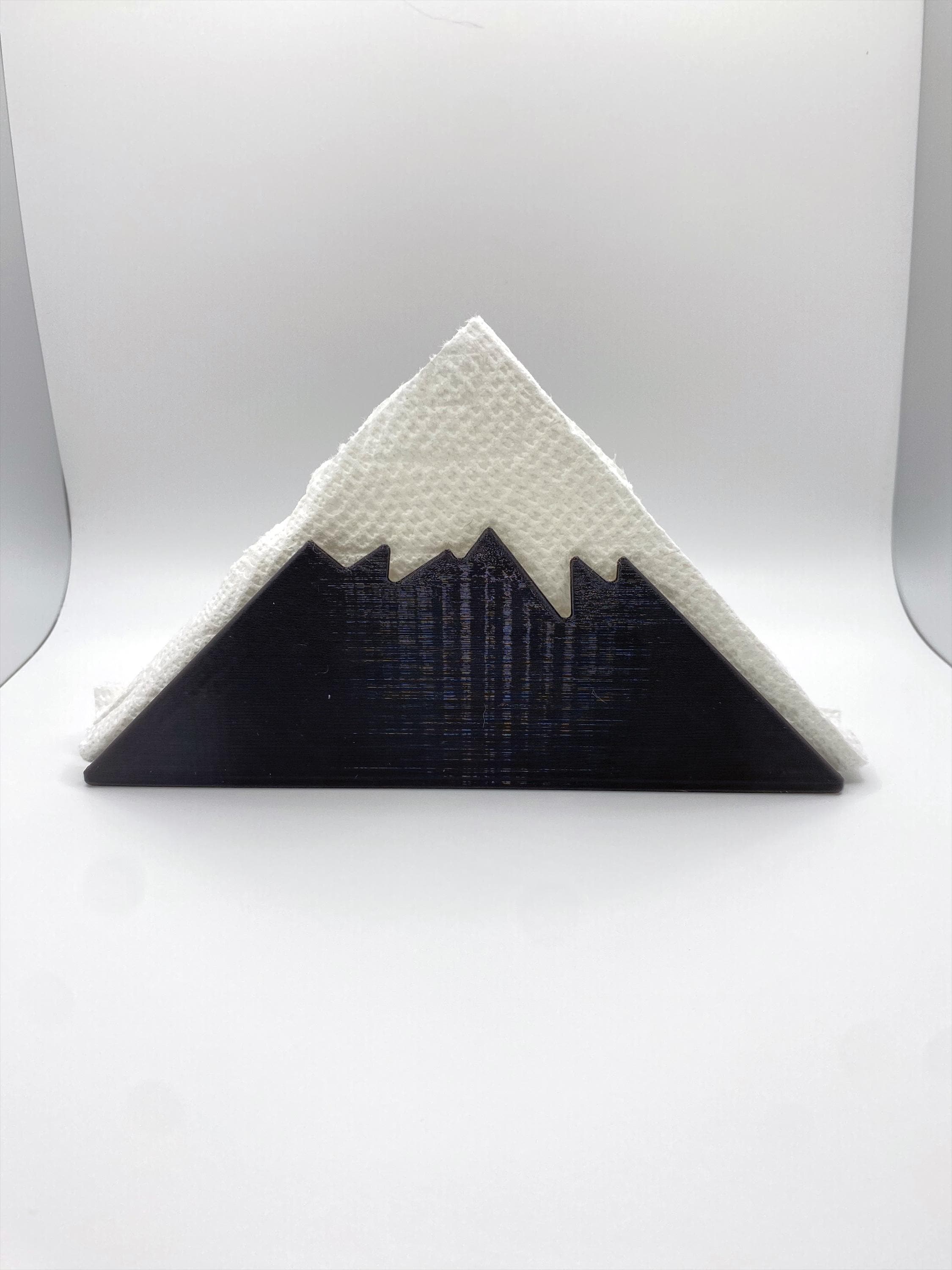 Mountain Range Napkin Holder | 3D Printed Modern Table Decor | Black Brown Options