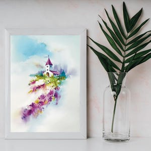 Aquarel schilderij print voor aan de muur, vrouw met bloemen romantische stijl, aquarel, wandkunst, kunst, modern, minimalistische kunst, bloemen