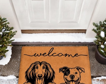 Personalized Dog Gift Custom Dog Doormat Dog Welcome Mat Dog Breeds Custom Door Mat, Personalized Pet Mat Dog Lover Gift cute animal doormat
