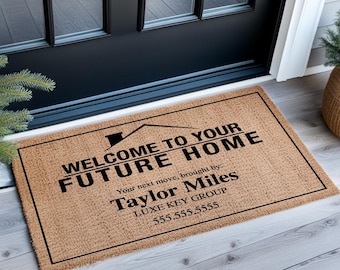 Future Home Doormat, Custom Realtor Welcome Mat Real Estate Agent Gift Home Closing Present New Home Buyer Gift, Front Door Mat cute doormat