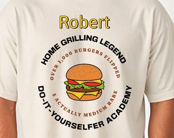 Personalized BBQ Grilling Shirt, Comfort Colors Funny Grill Master Tee, Custom Barbecue Gift for Dad or Mom