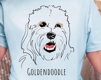 Goldendoodle Art Shirt, Comfort Colors Dog Lover Gift, Doodle Mom Gift
