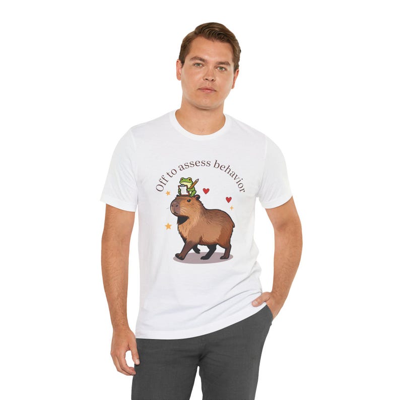 RBT Shirt, Off to Assess Behavior, Capybara Frog Graphic Tee for Registered Behavior Technician, Bella Canvas Unisex T-Shirt afbeelding 9